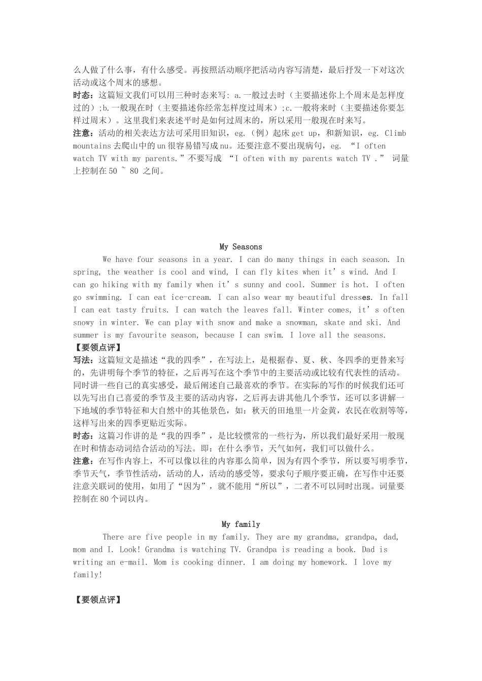 人教版小学五年级英语作文话题_第3页