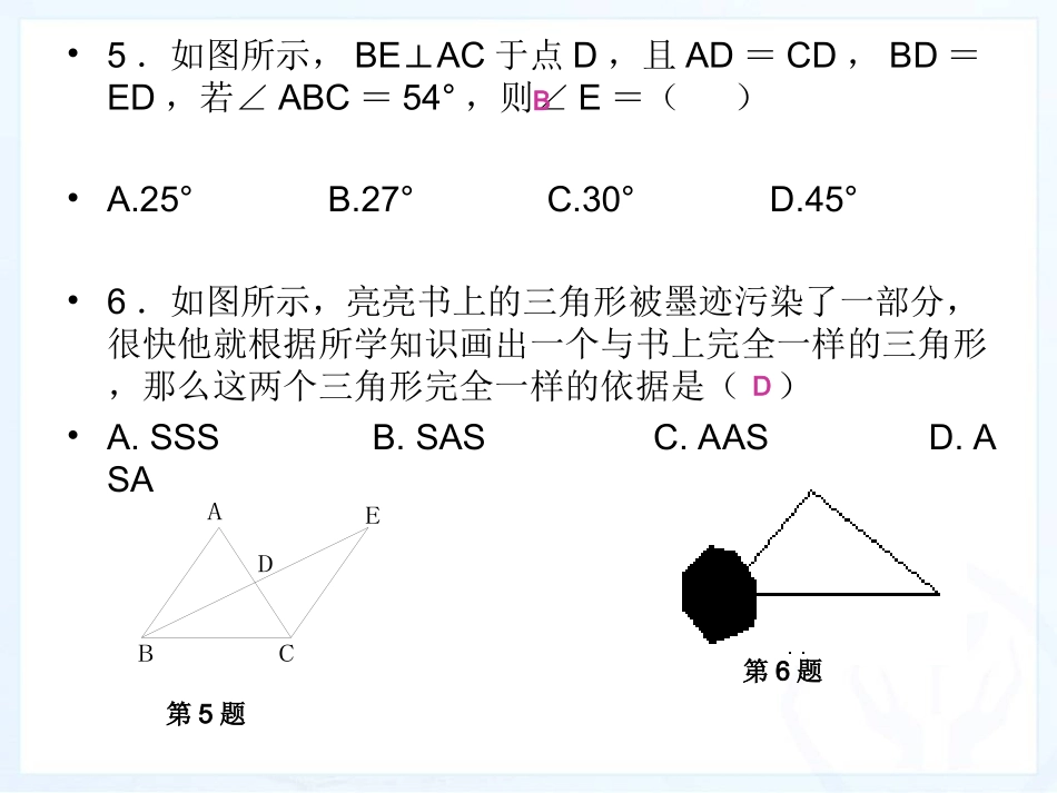 全等三角形的单元复习课件_第3页