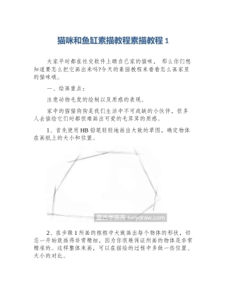 猫咪和鱼缸素描教程素描教程1