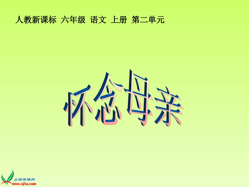 《怀念母亲》_第1页