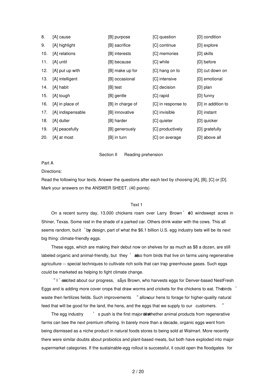 2022年研究生入学考试英语二真题及解析_第2页