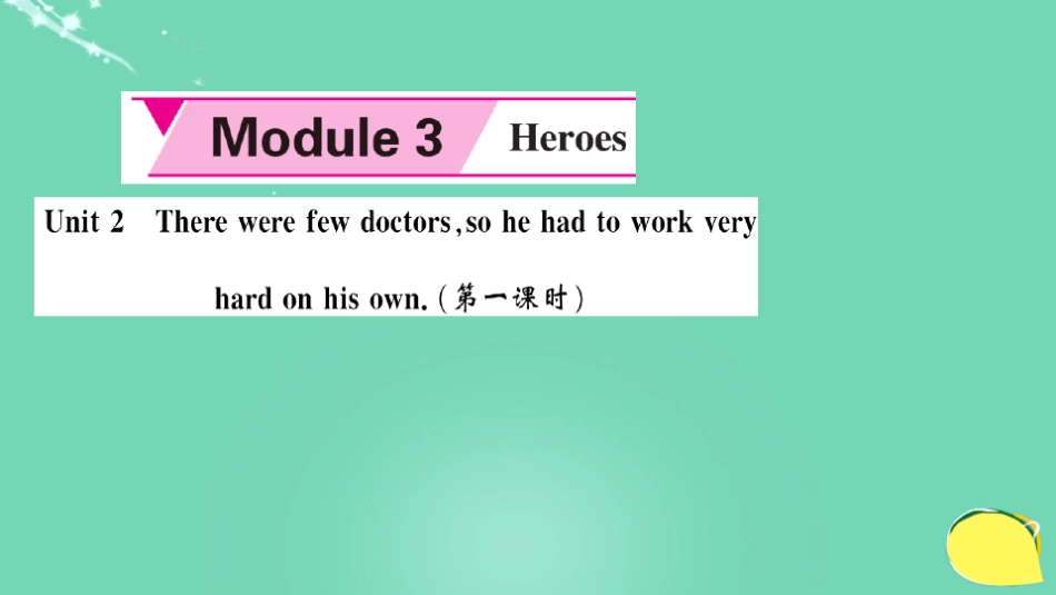 九年级英语上册-Module 3 Heroes Unit 2 There were few doct_第2页
