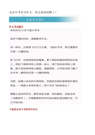 北京中考0分作文