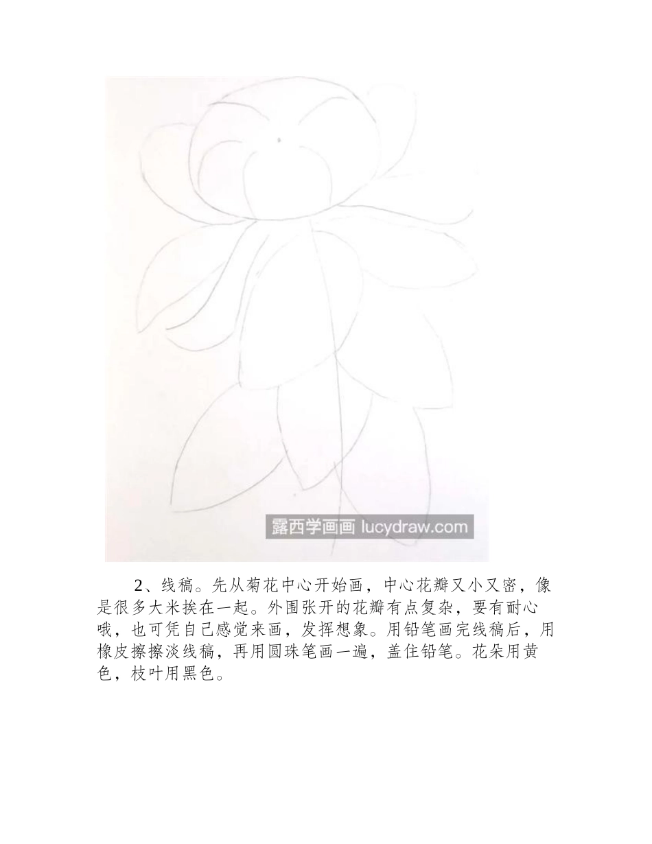 金黄色菊花怎么画_如何用圆珠笔画出工笔效果_工笔画教程_第2页