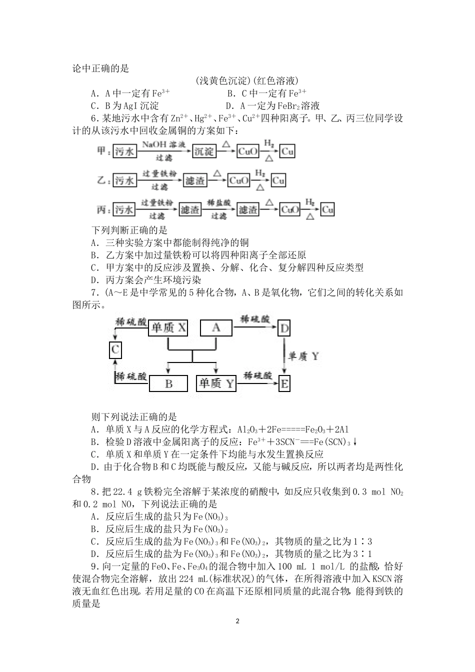 专题三铁及其化合物_第2页