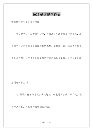 2024好词好句作文_310