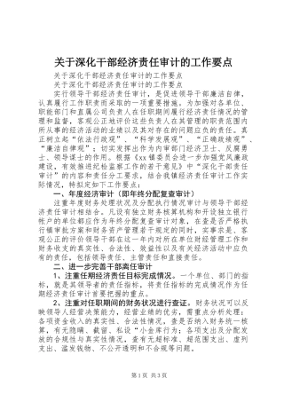 关于深化干部经济责任审计的工作要点 (2)