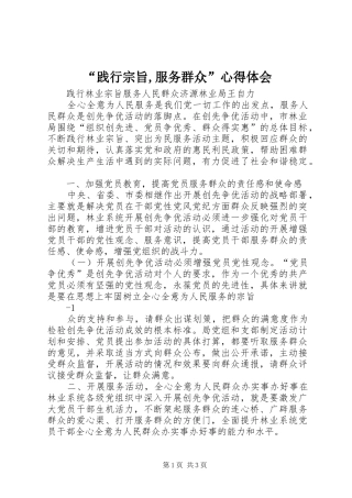 “践行宗旨,服务群众”心得体会 