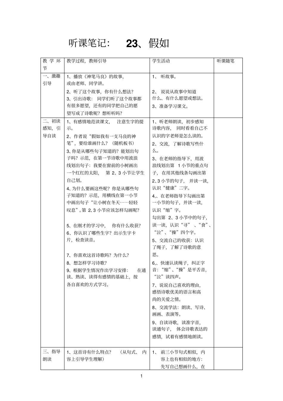 23课假如听课笔记_第1页