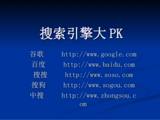 搜索引擎PK赛