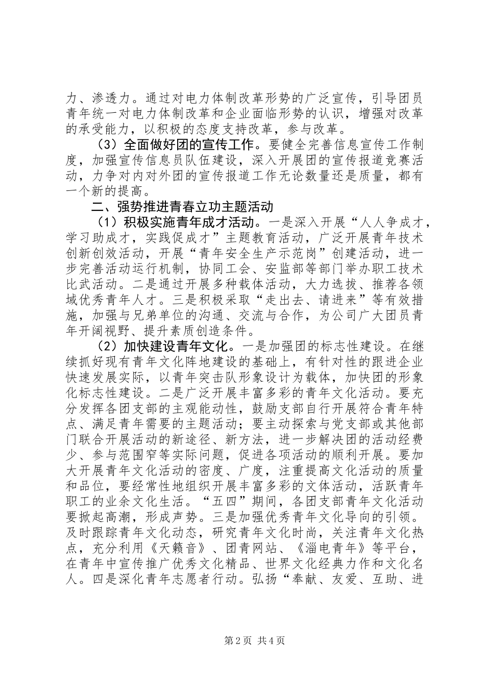 共青团某公司工作要点_第2页