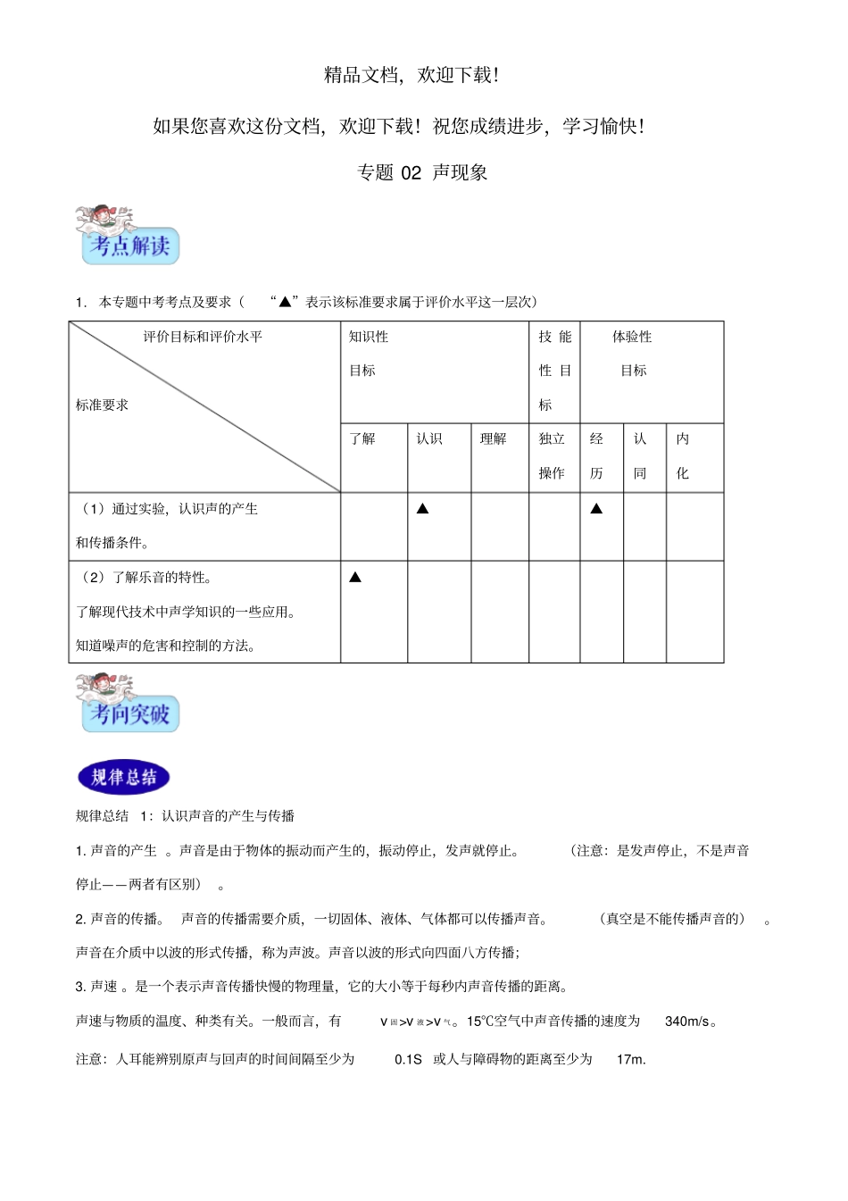 2年中考1年模拟备战2020年中考物理专题02声现象含解析_第1页