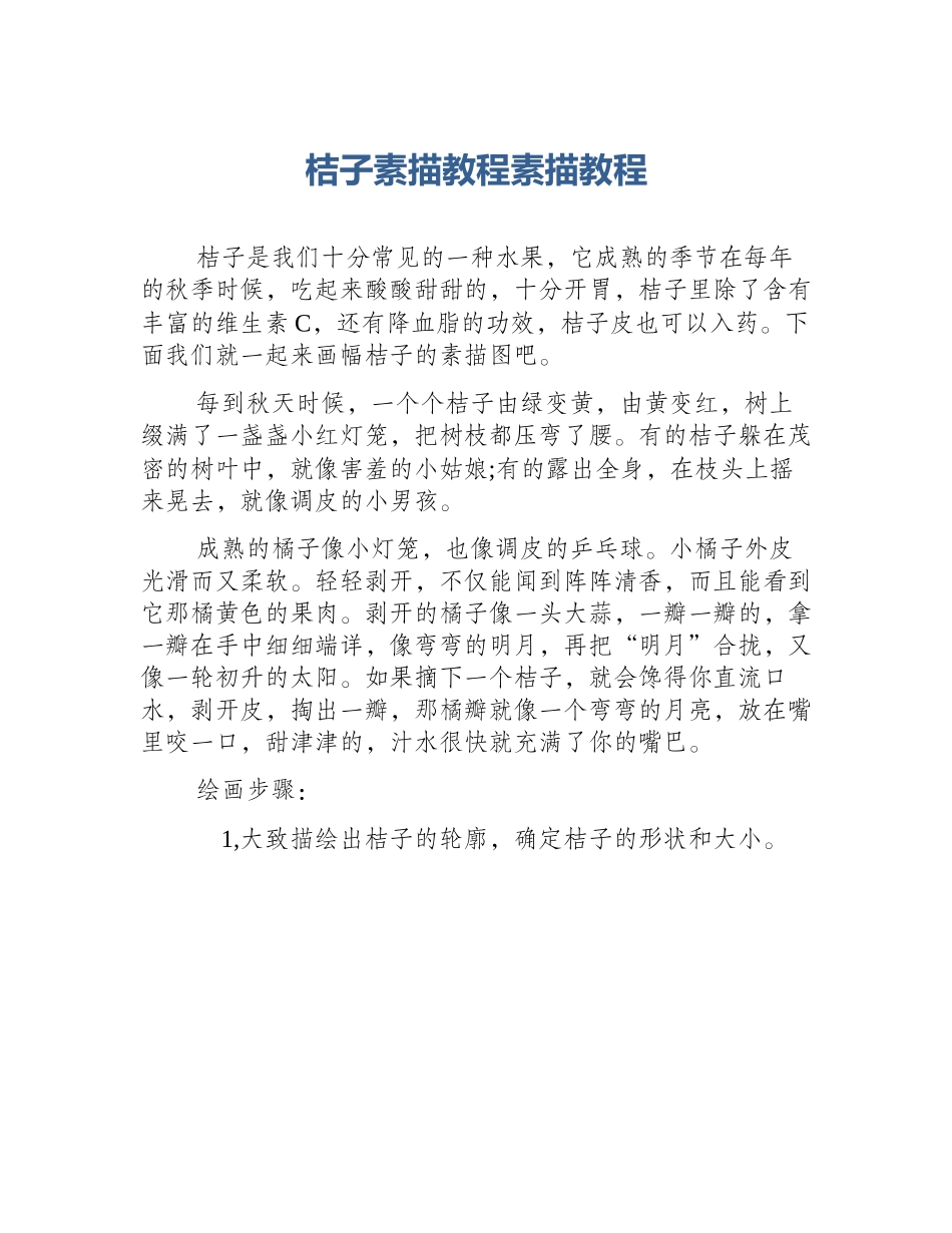 桔子素描教程素描教程_第1页