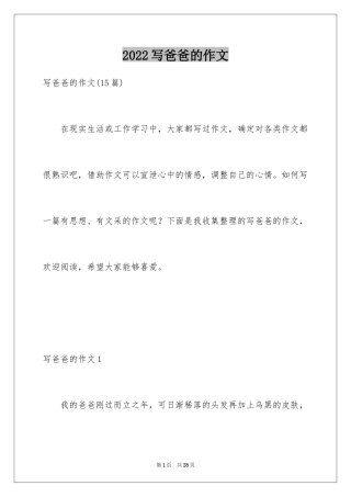 2024写爸爸的作文