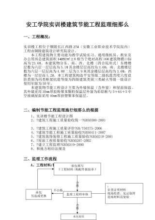 安工学院实训楼建筑节能工程监理细则
