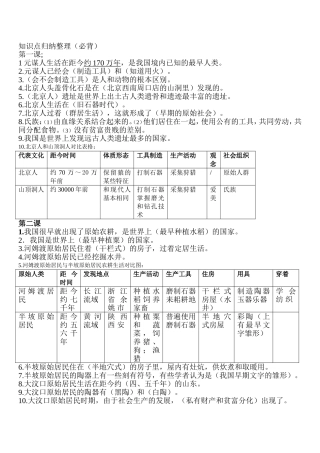 七年级上册历史知识点归纳整理