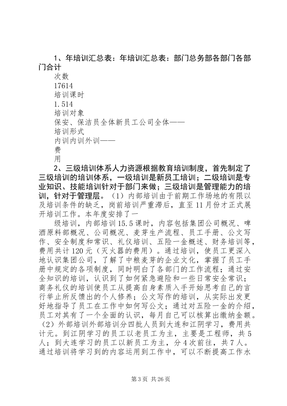 公司人力资源综合部年终工作总结 (2)_第3页