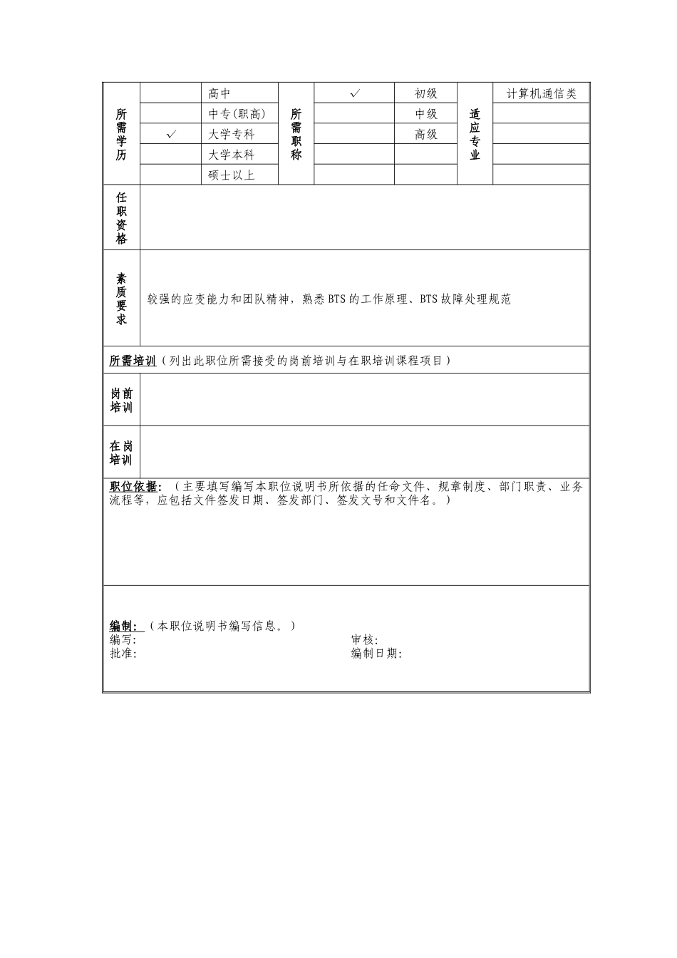 基站机务员岗位说明书_第2页