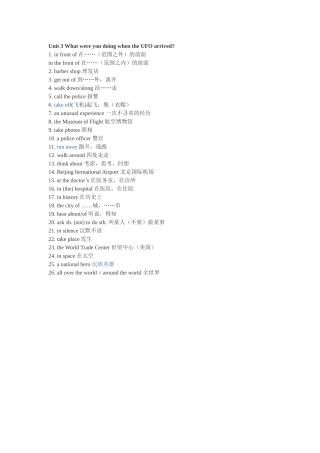 九年级短语复习3