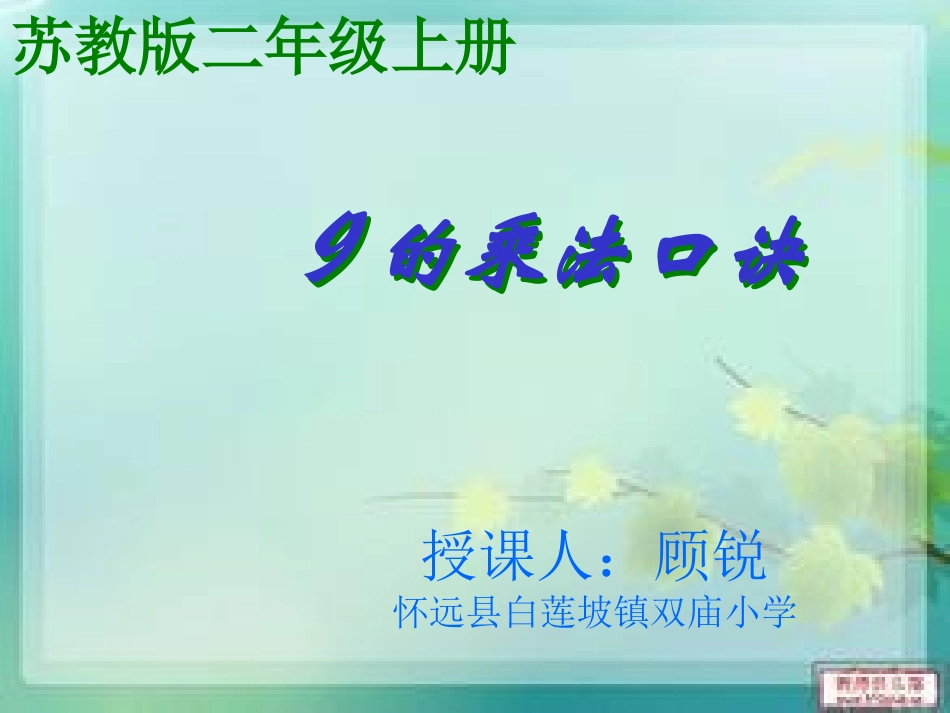 苏教版二年级9的乘法口诀_第1页