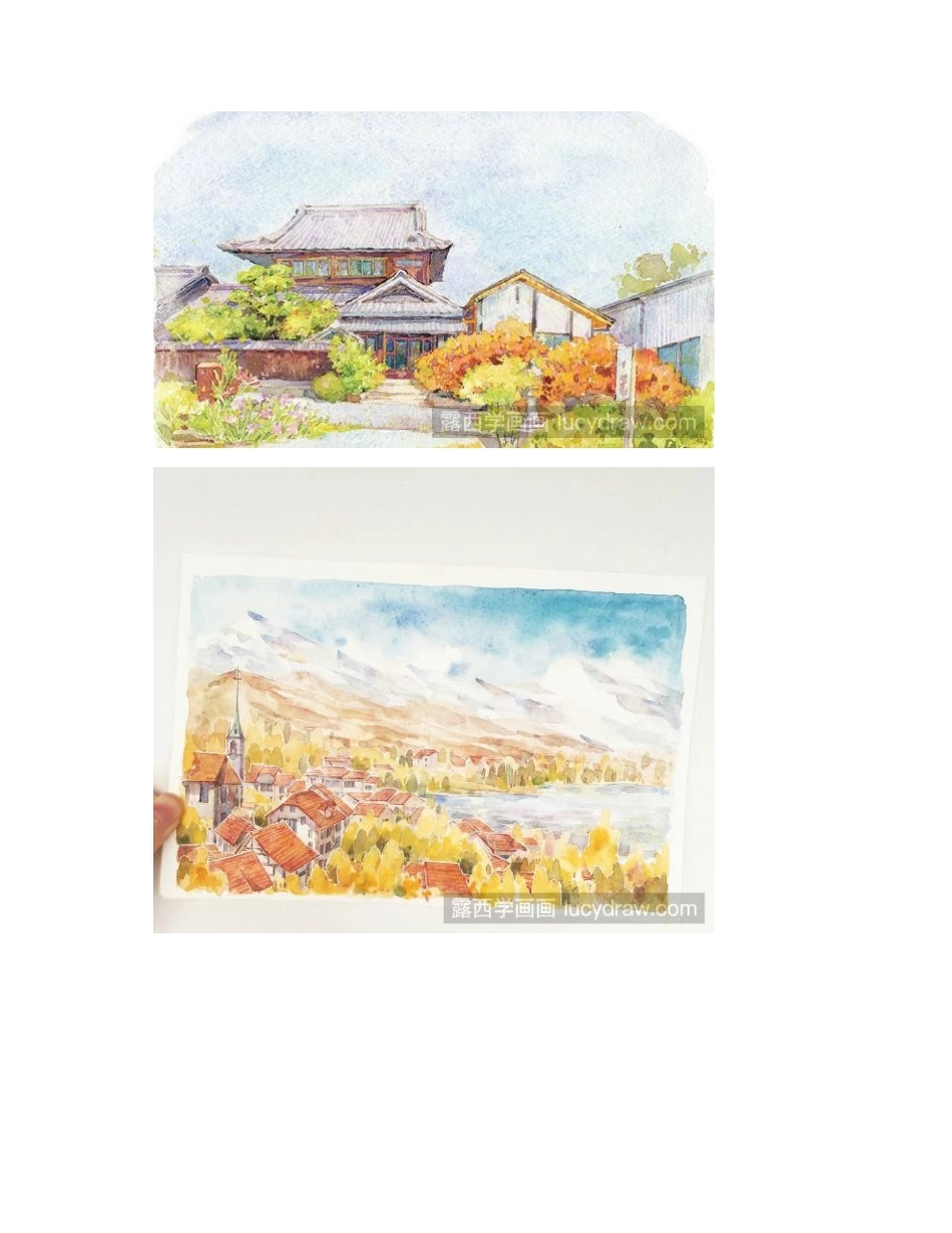 浪漫温馨的插画作品欣赏，漂亮的水彩画风景作品插画作品1_第2页