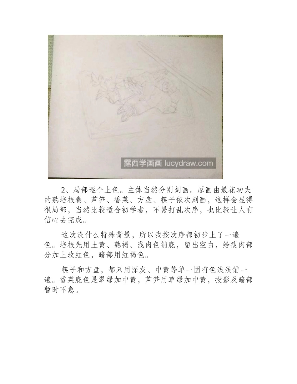 培根芦笋卷怎么画_简单的美食画法是什么_彩铅画教程_第2页