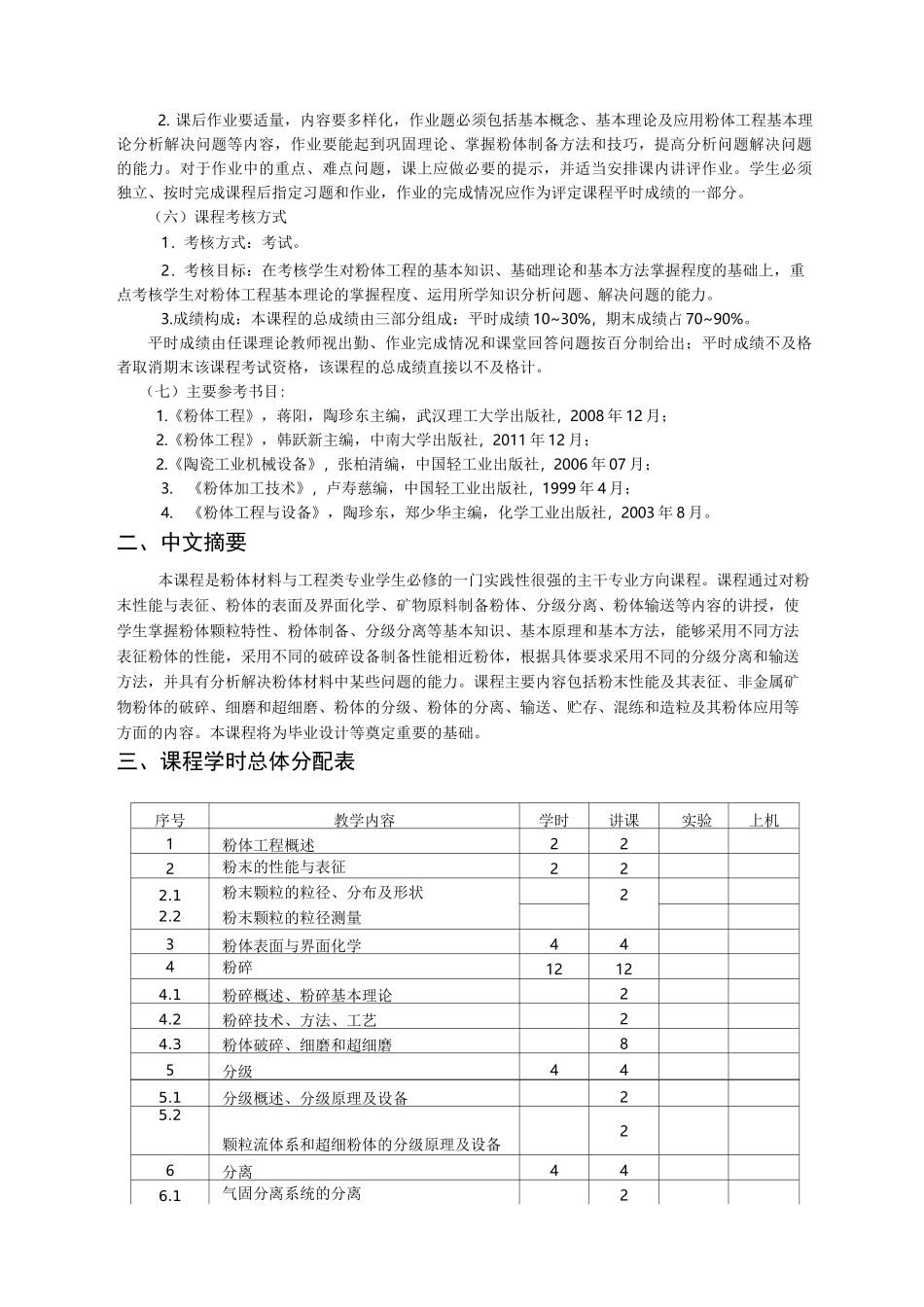 《粉体工程》课程教学大纲_第2页