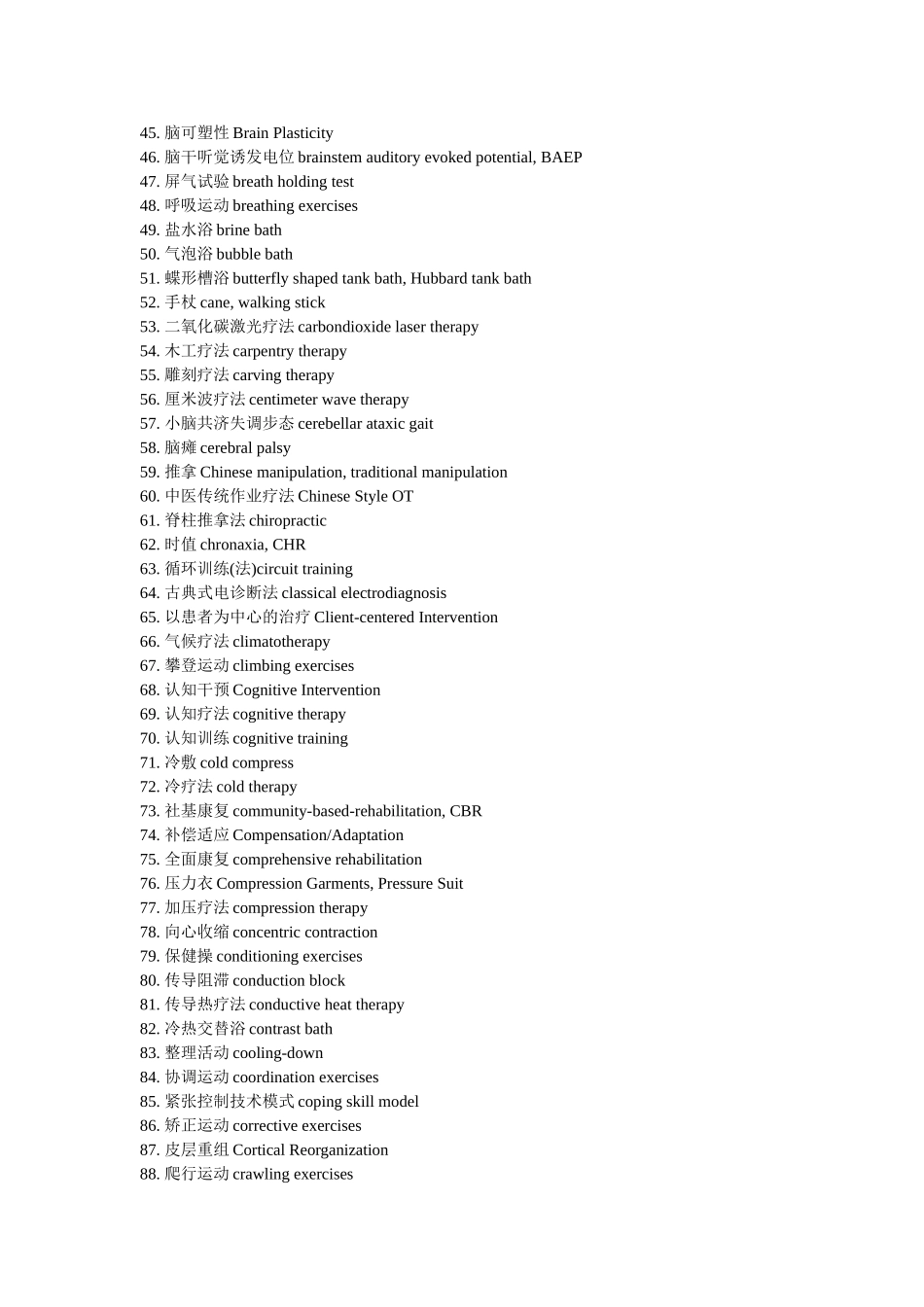 康复英语词汇校正部分_第2页