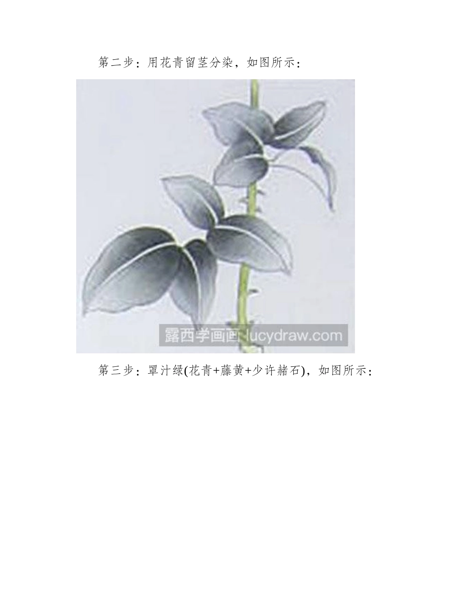 玫瑰叶子着色画法工笔画教程_第2页