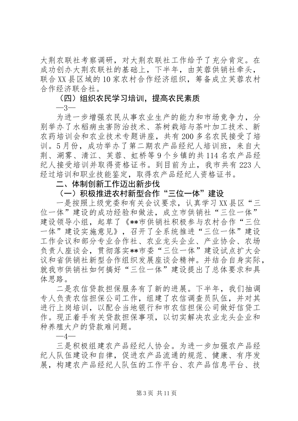 供销合作社工作总结_第3页