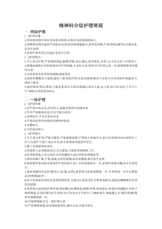 精神科分级护理常规