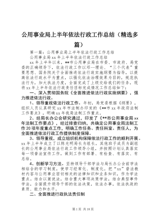公用事业局上半年依法行政工作总结(精选多篇)