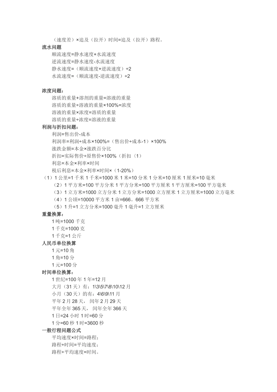 小学数学公式大全之问题_第3页