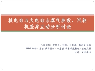 核电站与火电站水蒸气参数、汽轮机差异