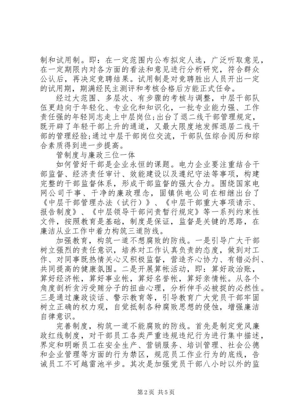 供电公司干部队伍建设经验交流材料_第2页