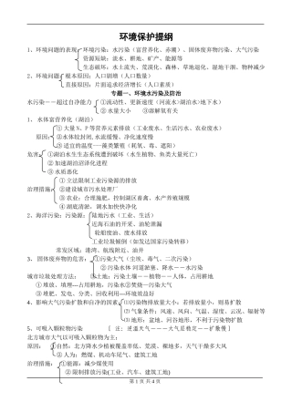 环境保护复习提纲
