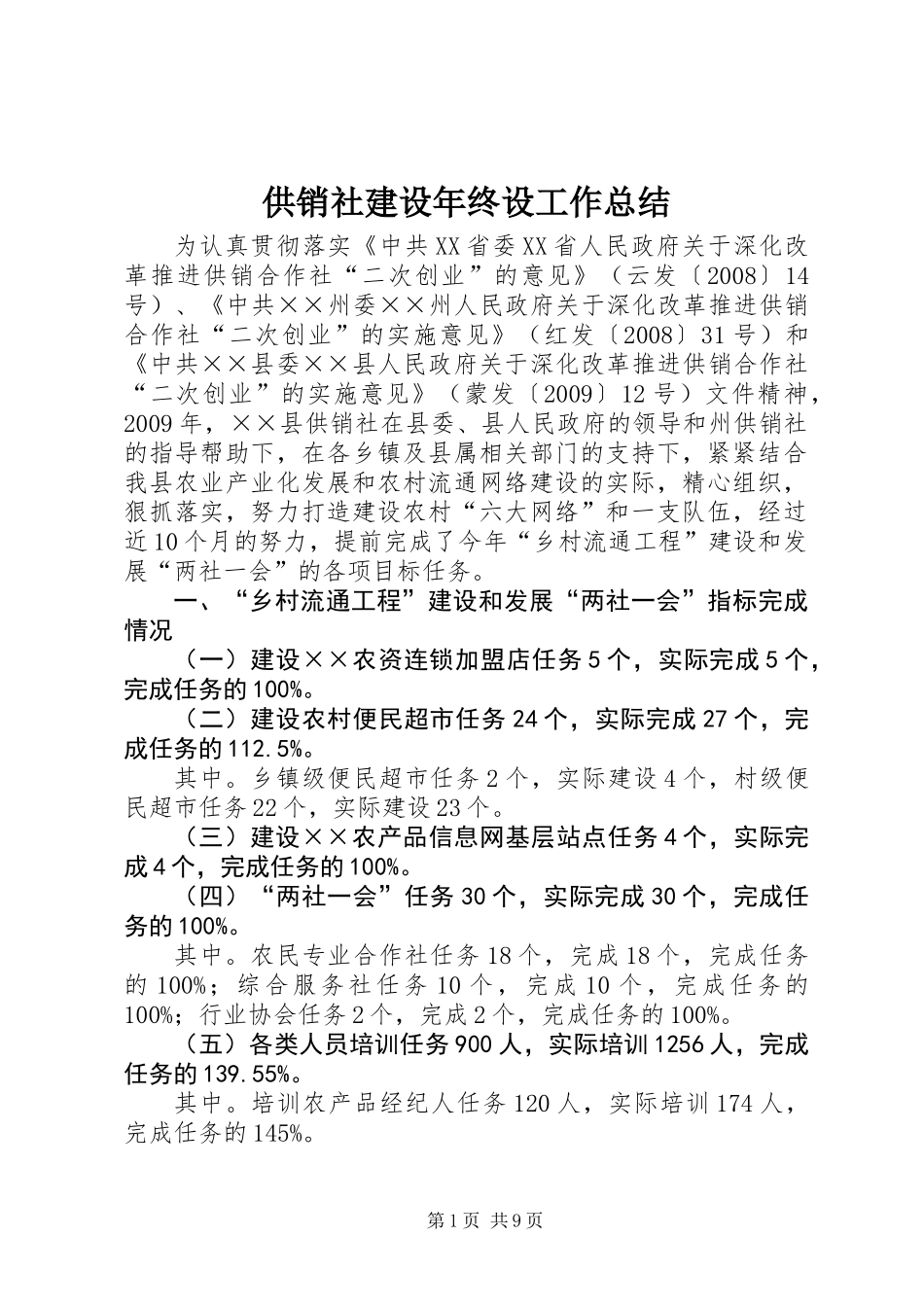 供销社建设年终设工作总结_第1页