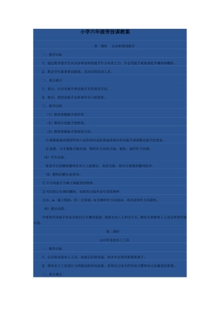 小学六年级劳技课教案