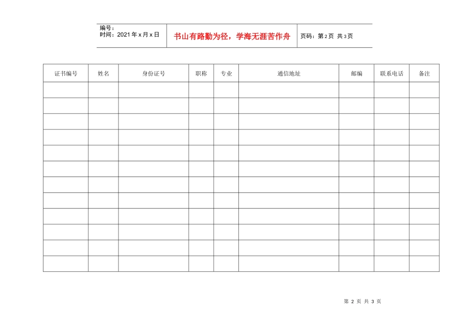 国家级中医药继续教育项目学员基本信息登记表_第2页