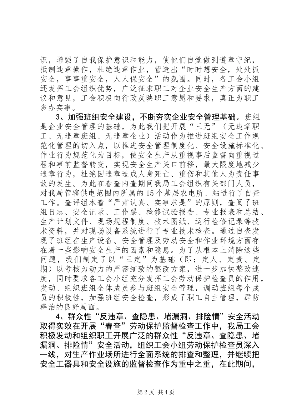 供电局工会春查劳动保护监督检查工作总结_第2页