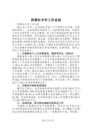 供销社半年工作总结 (2)