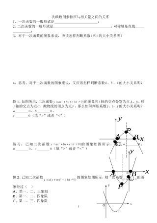 函数图象特征与相关量之间的关系