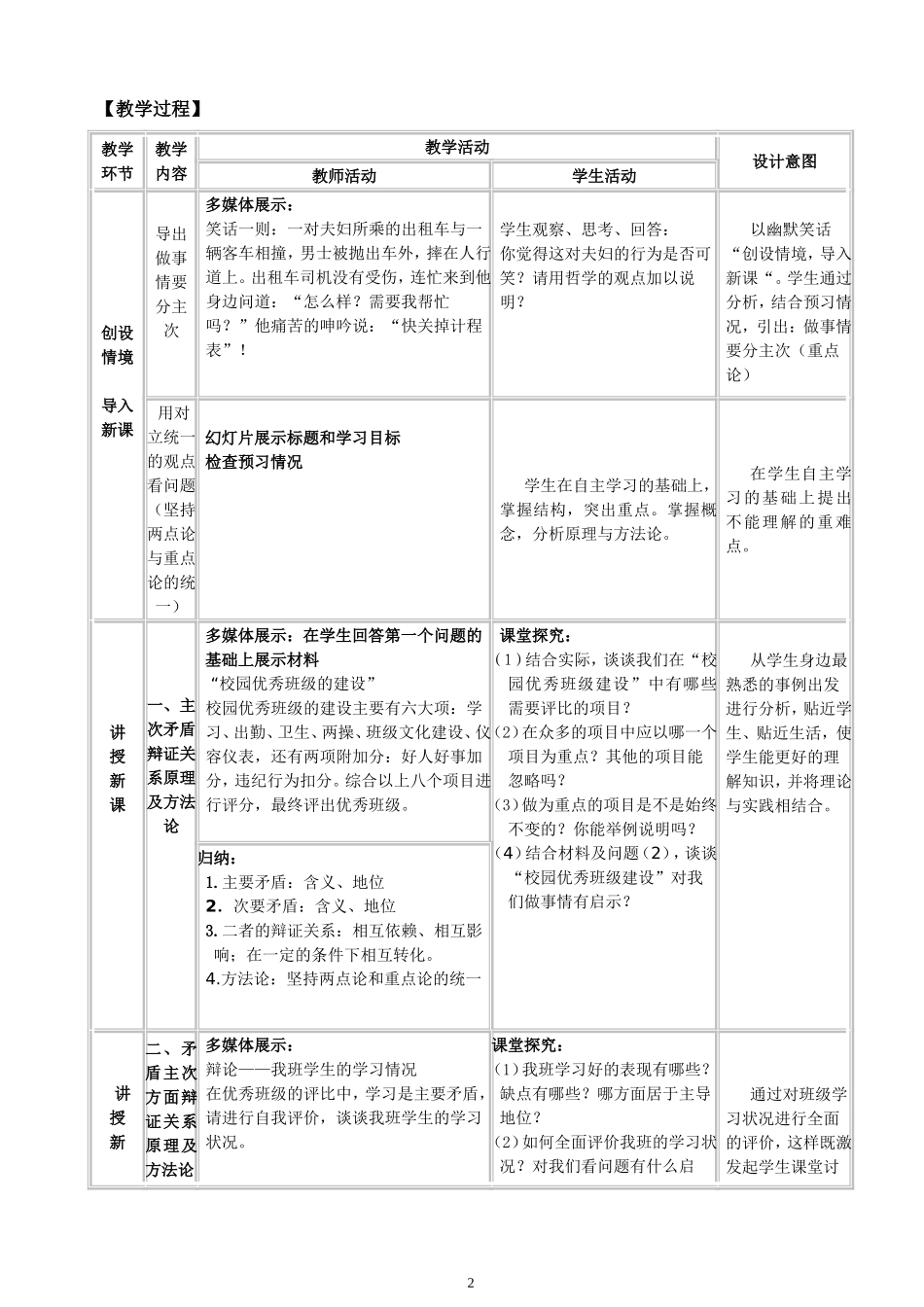 用对立统一的观点看问题教学设计_第2页