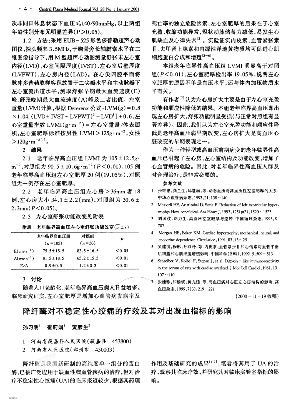 降纤酶对不稳定性心绞痛的疗效及其对出凝血指标的影响_第1页