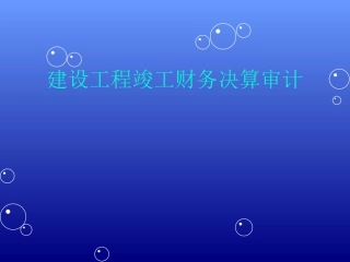 工程财务决算审计