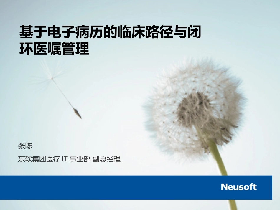基于电子病历的临床路径与闭环医嘱管理(东软)_第1页