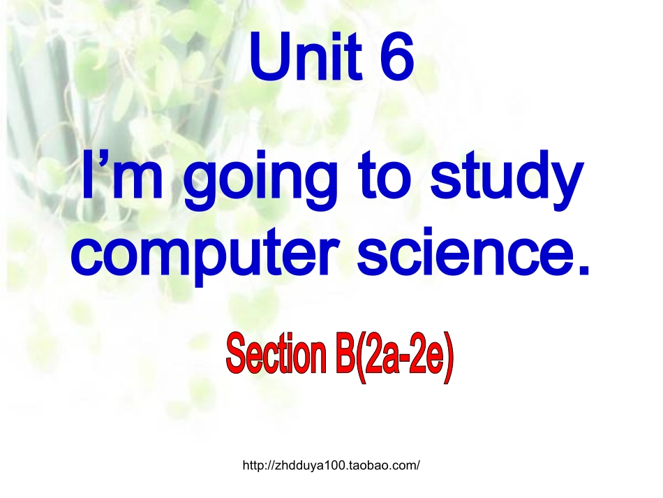 人教版新目标英语八年级上Unit6_I'm_going_to_study_computer_scienceSectionB2a-2e_第1页