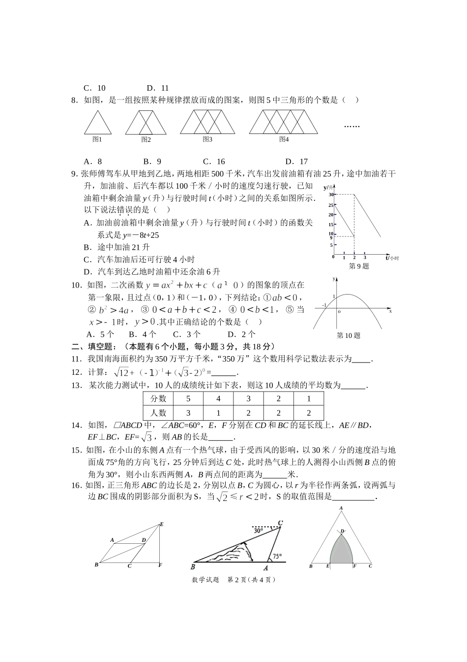 2013年中考数学试题_第2页