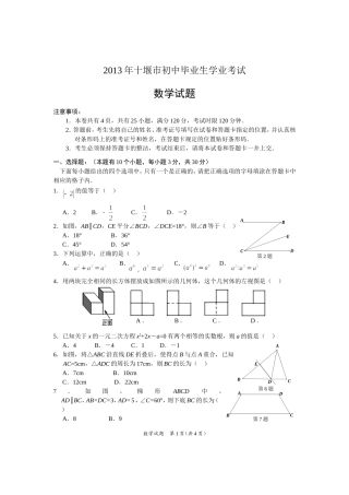2013年中考数学试题