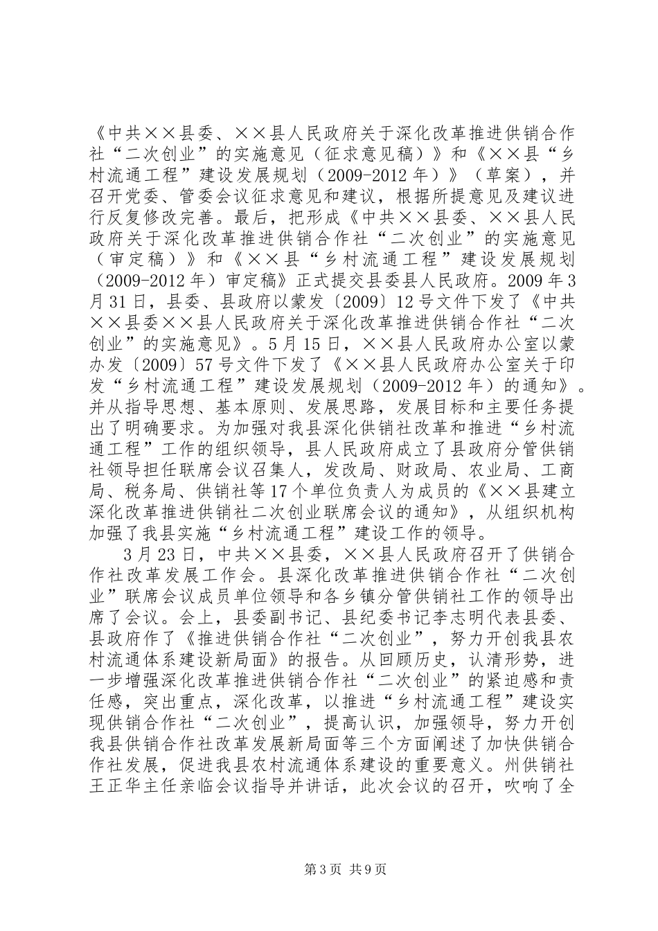 供销社乡村流通工程建设工作总结_第3页